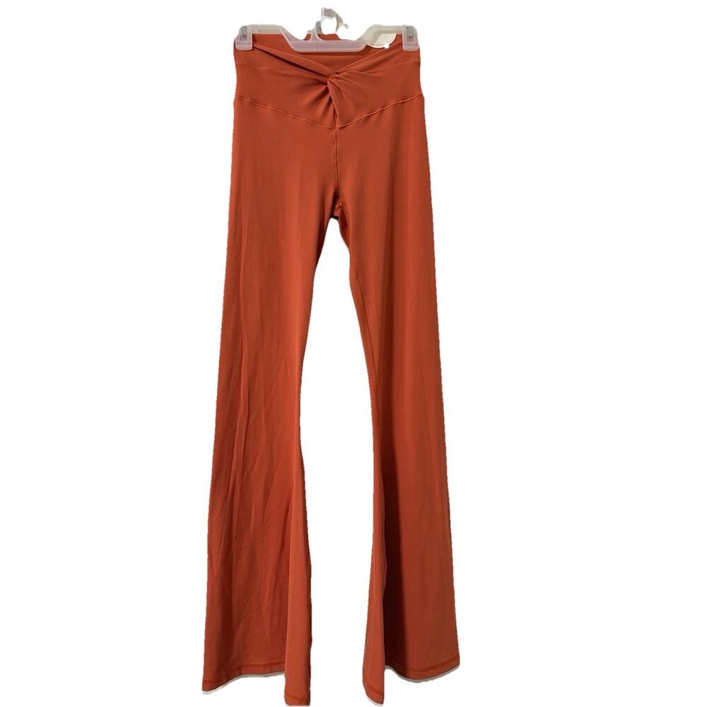 Offline By Aerie Real Me Flare Leggings Orange Twist Front High Rise Women Med